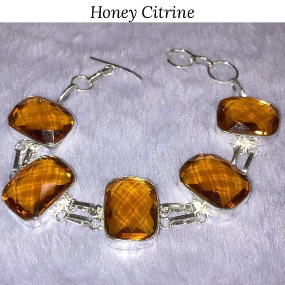 Golden Citrine Gemstone Handmade Bracelet - Picture 7 of 9